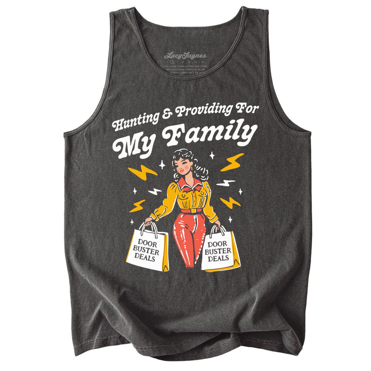 Hunting And Providing For My Family Comfort Colors Graphic Tank Top - Pepper