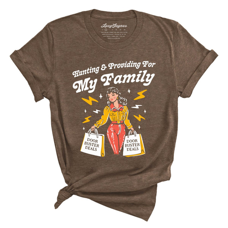 Hunting And Providing For My Family Graphic Tee - Heather Brown