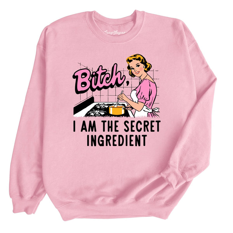 I Am The Secret Ingredient Graphic Sweatshirt - Light Pink