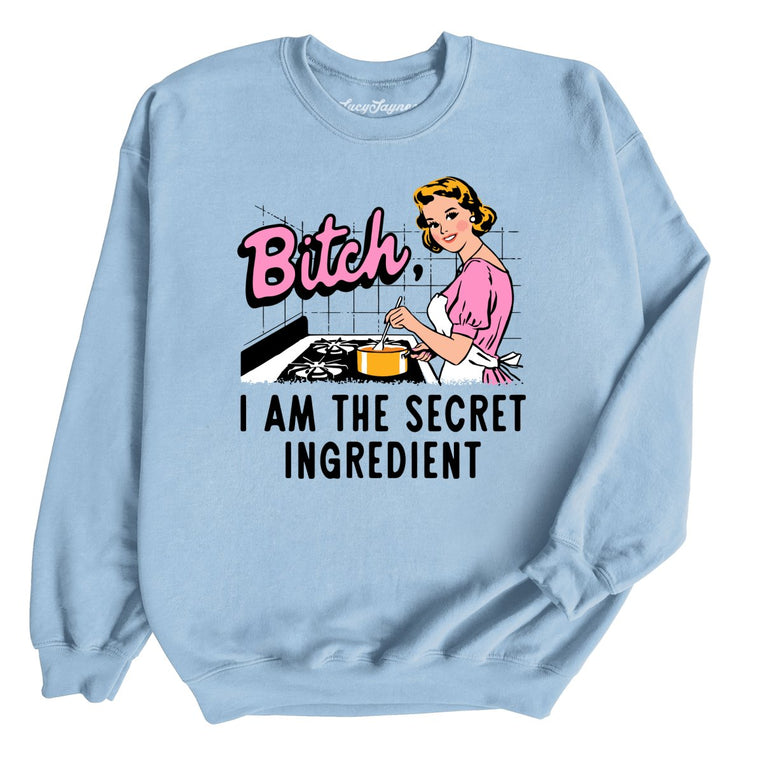 I Am The Secret Ingredient Graphic Sweatshirt - Light Blue