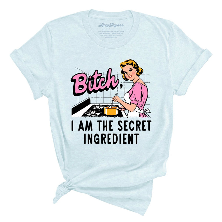 I Am The Secret Ingredient Graphic Tee - Heather Ice Blue