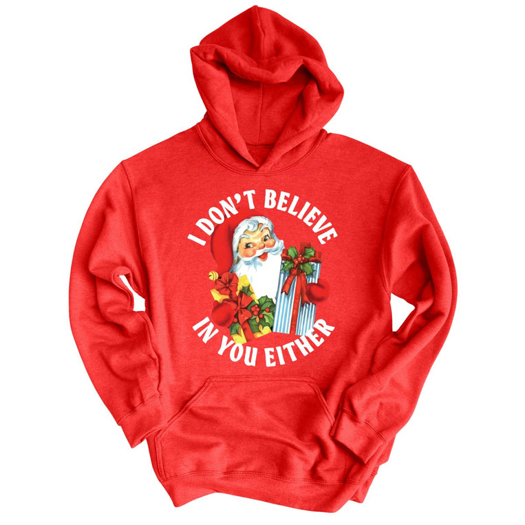 I Don't Believe In You Either Graphic Hoodie - Red