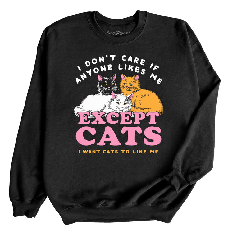 I Don't Care If Anyone Likes Me Except Cats Graphic Sweatshirt