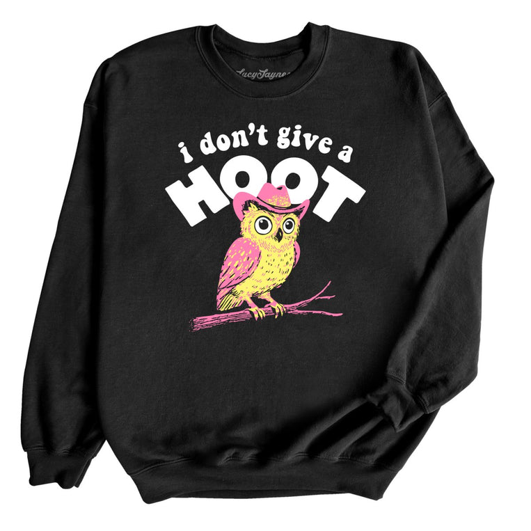 I Don't Give A Hoot Graphic Sweatshirt - Black