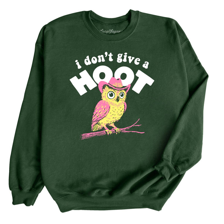 I Don't Give A Hoot Graphic Sweatshirt - Forest Green
