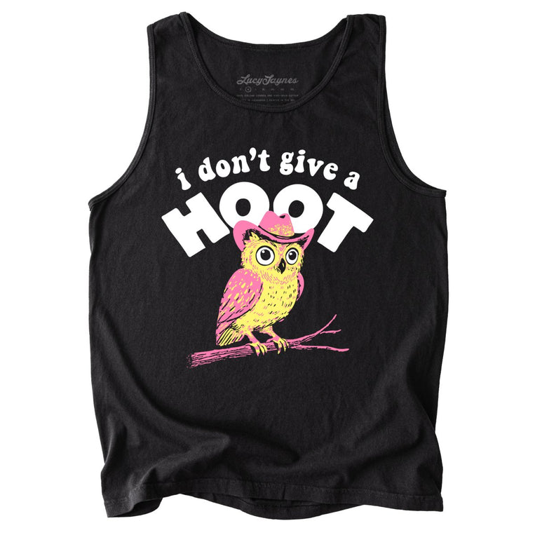 I Don't Give A Hoot Comfort Colors Graphic Tank Top