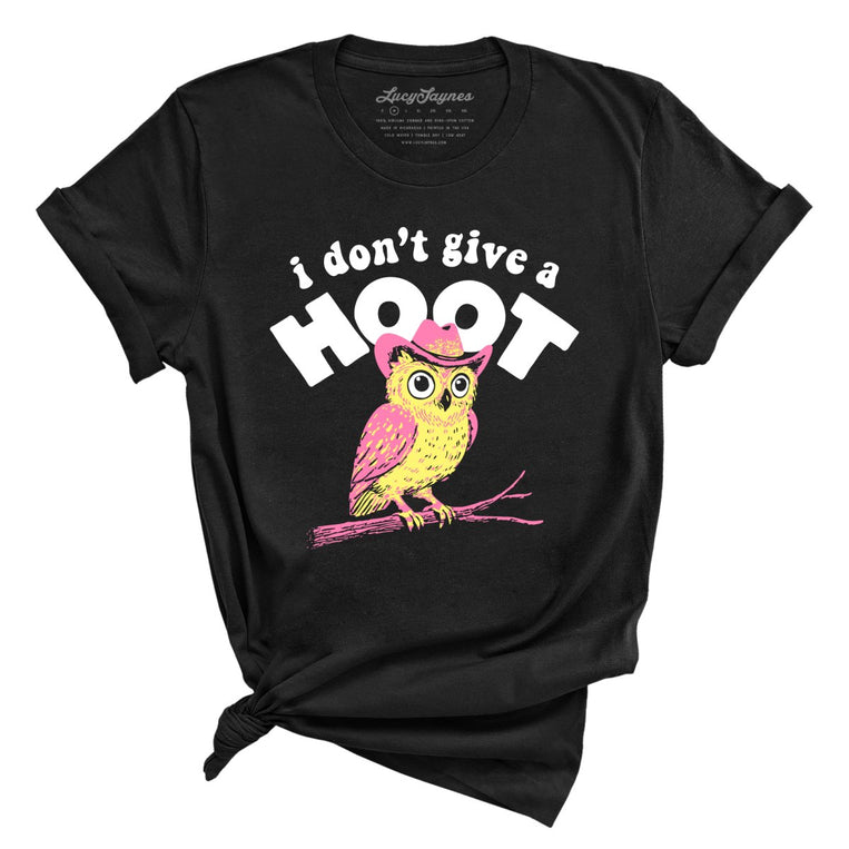 I Don't Give A Hoot Graphic Tee - Black