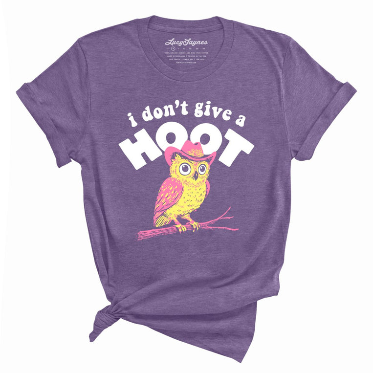 I Don't Give A Hoot Graphic Tee - Heather Purple