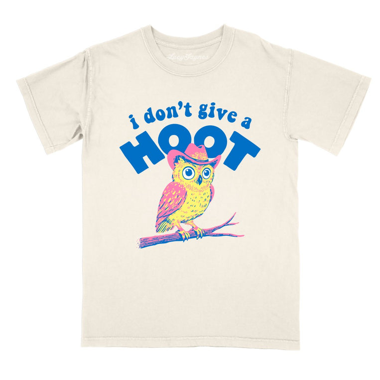 I Don't Give A Hoot Comfort Colors Graphic Tee - Ivory