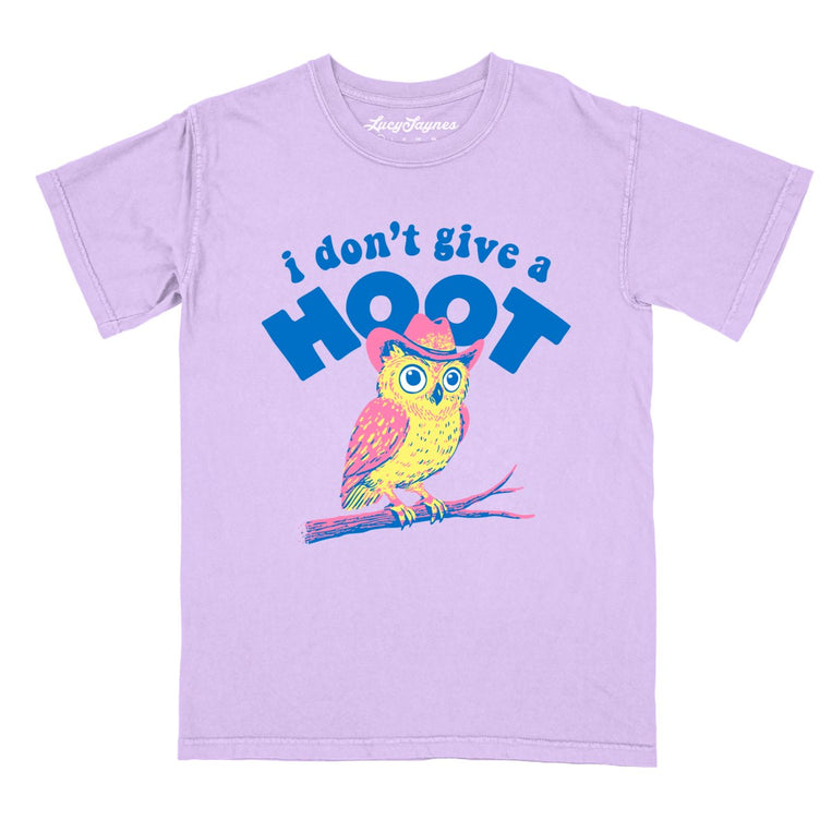 I Don't Give A Hoot Comfort Colors Graphic Tee - Orchid