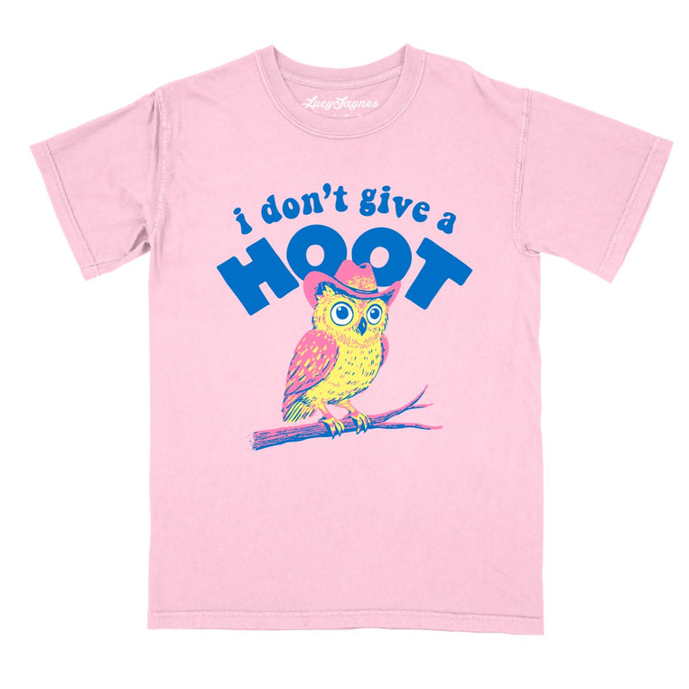 I Don't Give A Hoot Comfort Colors Graphic Tee - Blossom