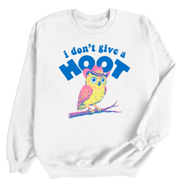 I Don't Give A Hoot Graphic Sweatshirt - White