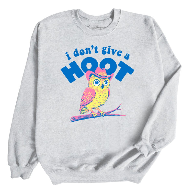I Don't Give A Hoot Graphic Sweatshirt - Ash