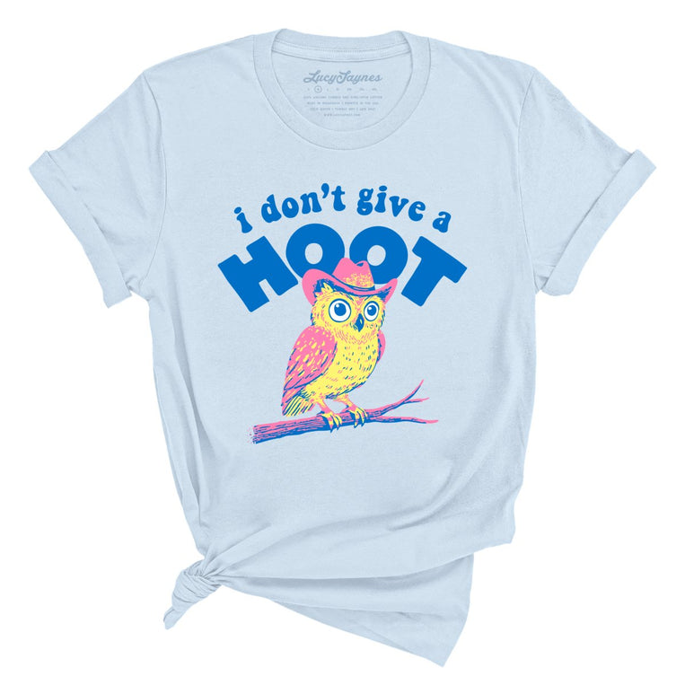 I Don't Give A Hoot Graphic Tee - Light Blue