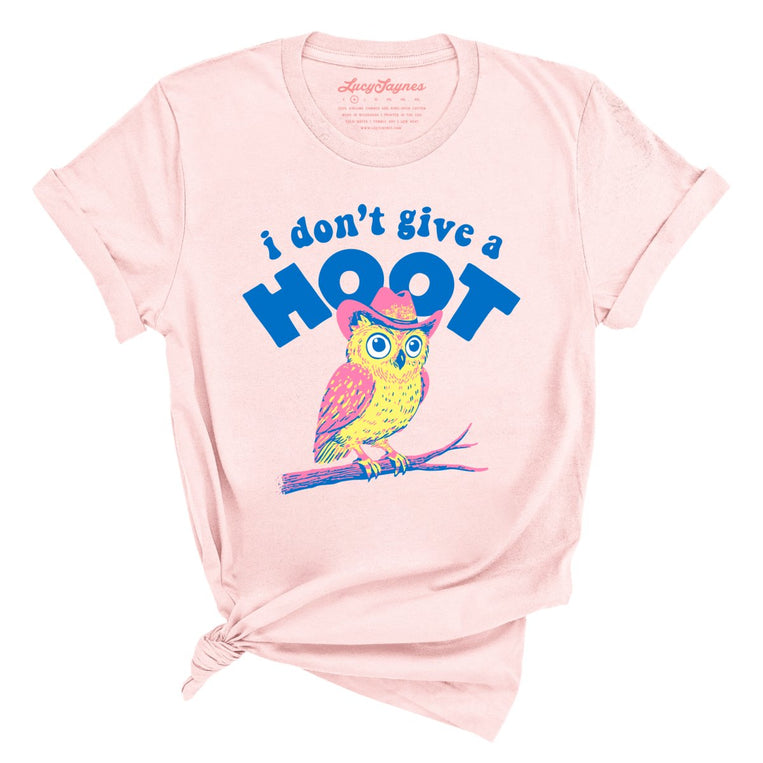 I Don't Give A Hoot Graphic Tee - Soft Pink