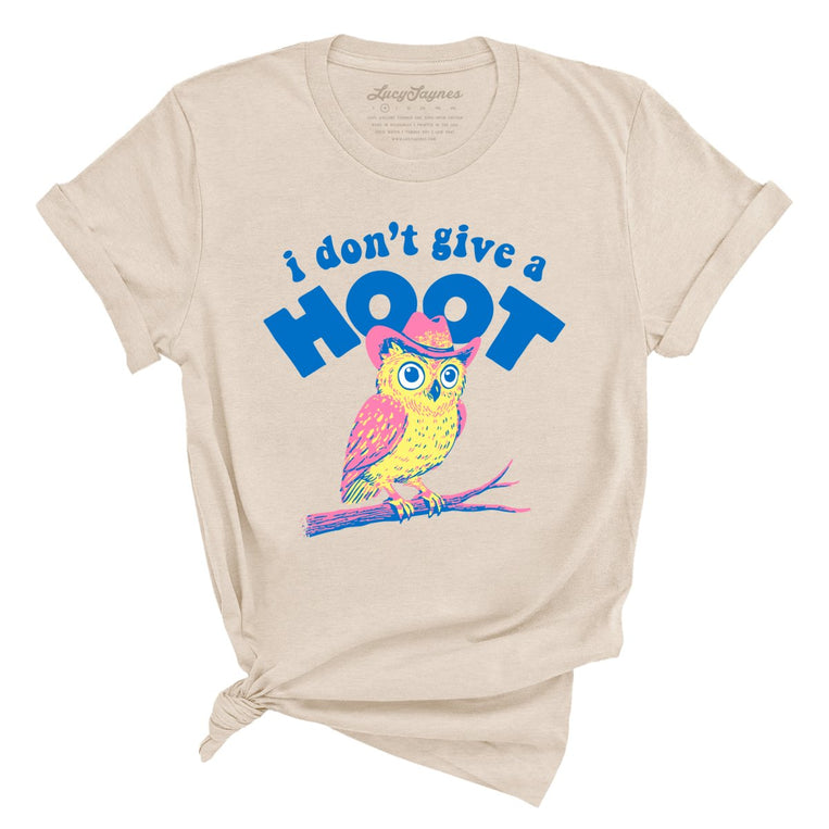 I Don't Give A Hoot Graphic Tee - Soft Cream