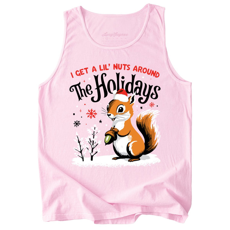 I Get A Lil' Nuts Around The Holidays Comfort Colors Graphic Tank Top - Blossom