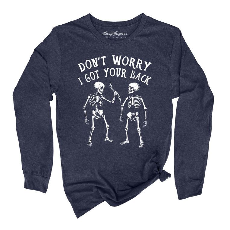 I Got Your Back Graphic Long Sleeve Tee - Heather Navy
