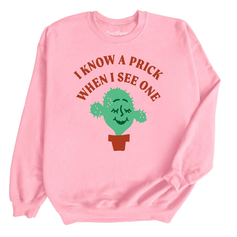 I Know a Prick When I See One Graphic Sweatshirt - Light Pink