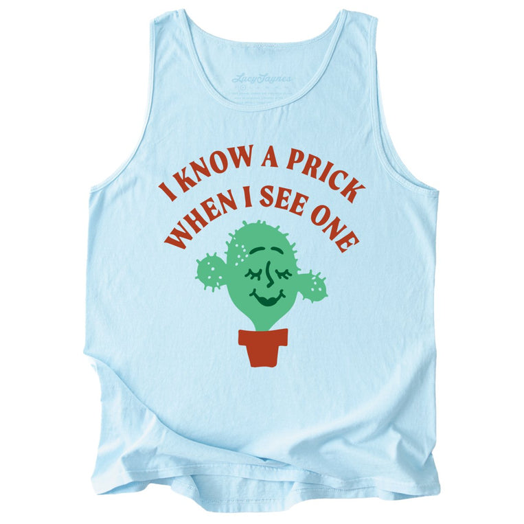 I Know a Prick When I See One Comfort Colors Graphic Tank Top - Chambray