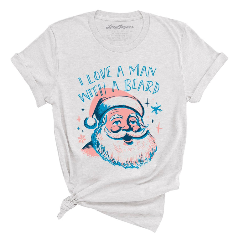 I Love a Man With a Beard Graphic Tee - Ash
