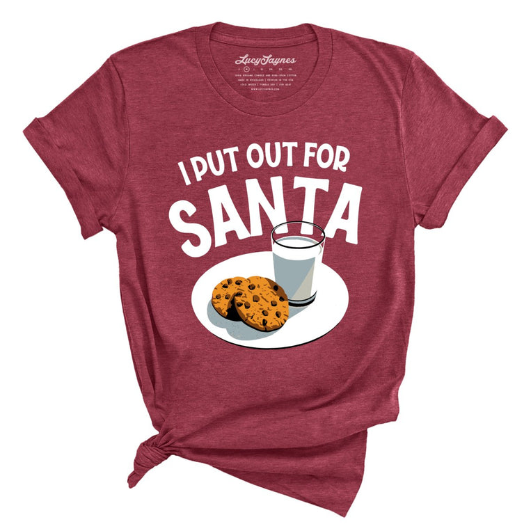 I Put Out For Santa Graphic Tee - Heather Raspberry
