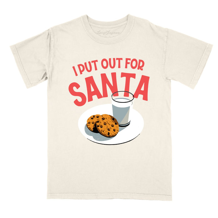 I Put Out For Santa Comfort Colors Graphic Tee - Ivory