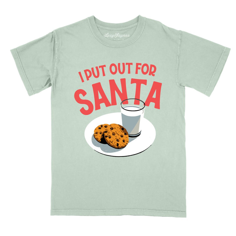 I Put Out For Santa Comfort Colors Graphic Tee - Bay