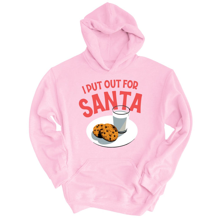 I Put Out For Santa Graphic Hoodie - Light Pink