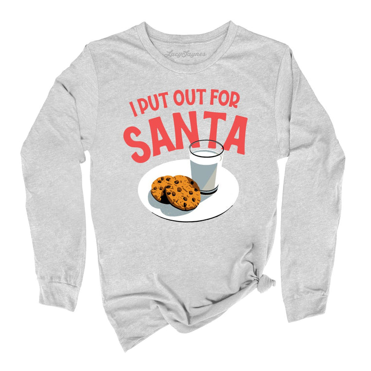I Put Out For Santa Graphic Long Sleeve Tee - Athletic Heather