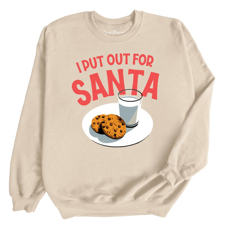 I Put Out For Santa Graphic Sweatshirt - Sand