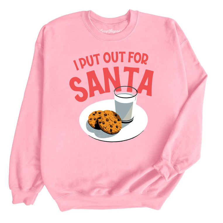 I Put Out For Santa Graphic Sweatshirt - Light Pink