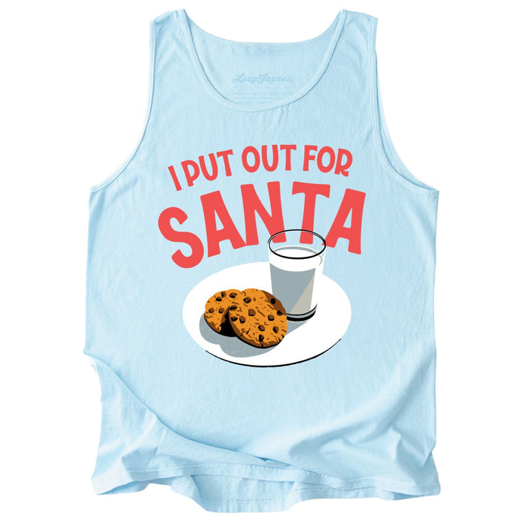 I Put Out For Santa Comfort Colors Graphic Tank Top - Chambray