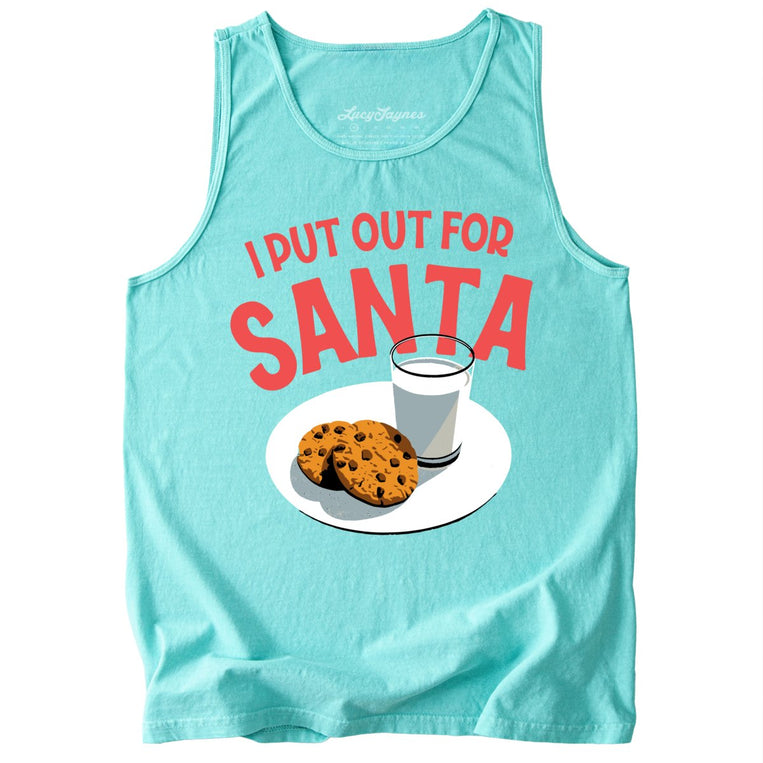 I Put Out For Santa Comfort Colors Graphic Tank Top - Chalky Mint