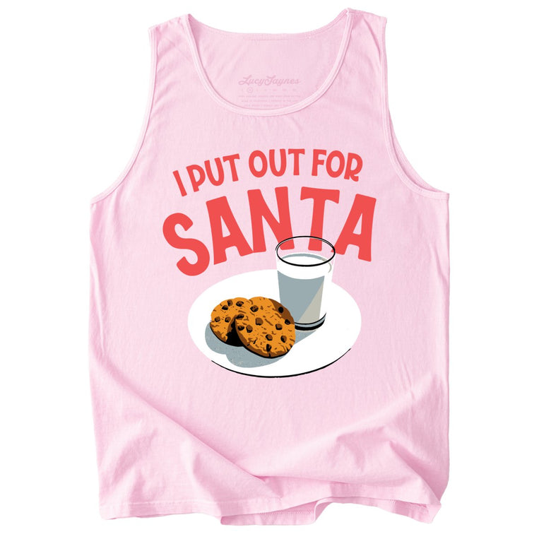 I Put Out For Santa Comfort Colors Graphic Tank Top - Blossom