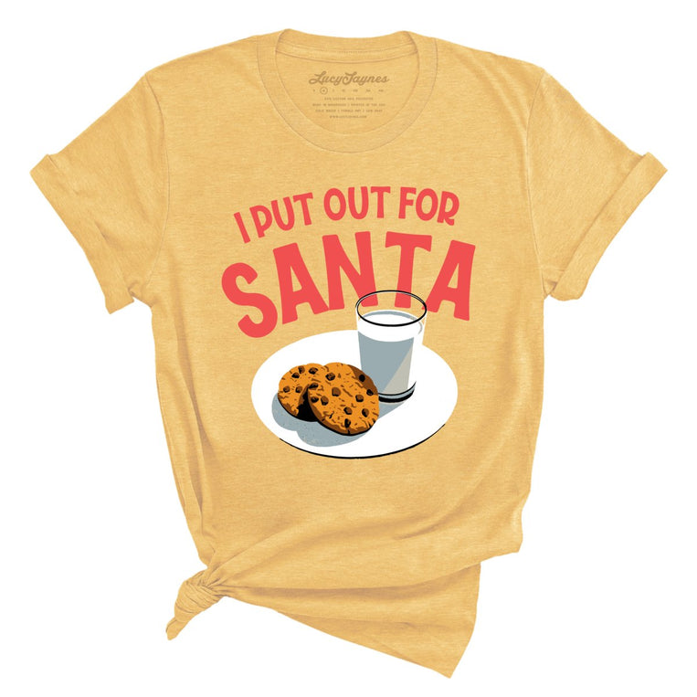 I Put Out For Santa Graphic Tee - Heather Yellow Gold