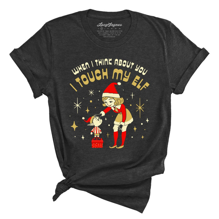 I Touch My Elf Graphic Tee - Dark Grey Heather