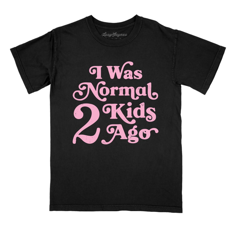 I Was Normal 2 Kids Ago Comfort Colors Graphic Tee - Black