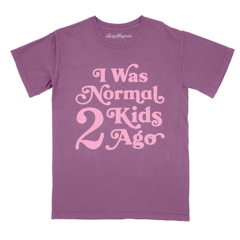 I Was Normal 2 Kids Ago Comfort Colors Graphic Tee - Berry