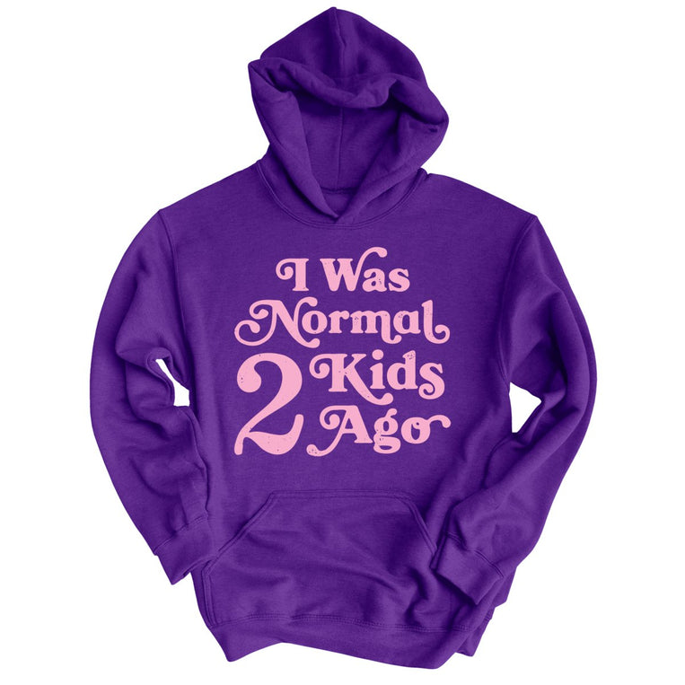 I Was Normal 2 Kids Ago Graphic Hoodie - Purple