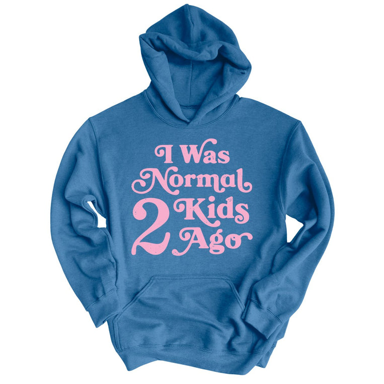 I Was Normal 2 Kids Ago Graphic Hoodie - Indigo Blue