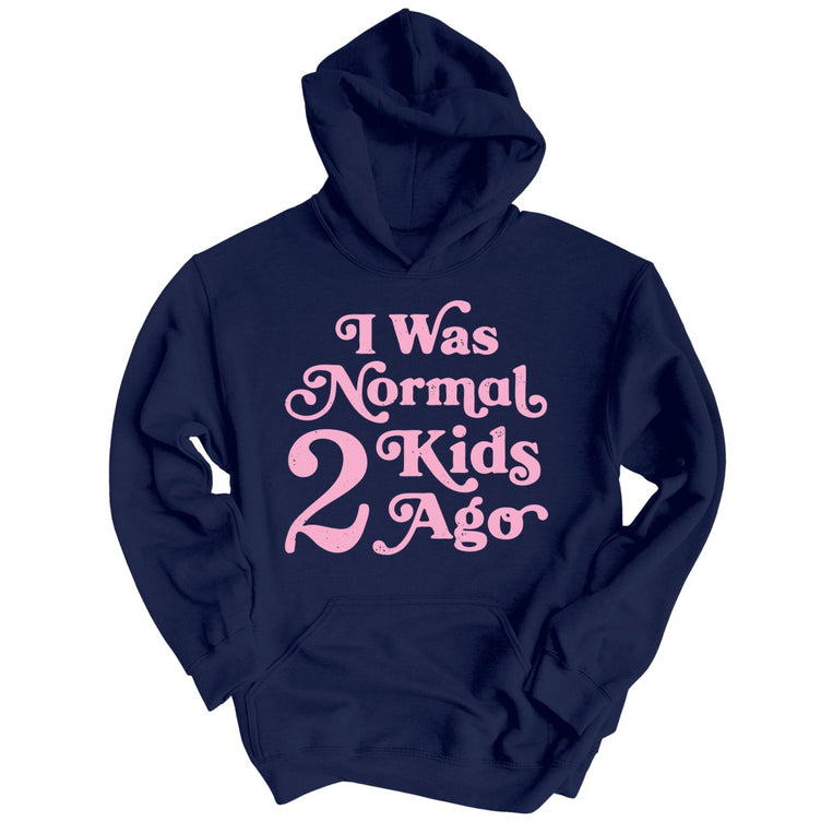I Was Normal 2 Kids Ago Graphic Hoodie - Navy