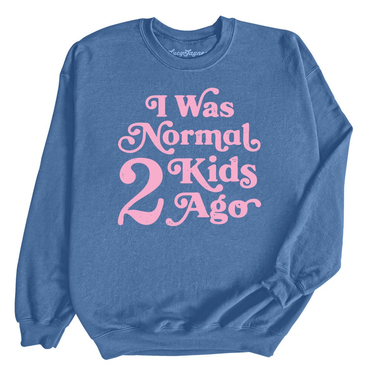 I Was Normal 2 Kids Ago Graphic Sweatshirt - Indigo Blue