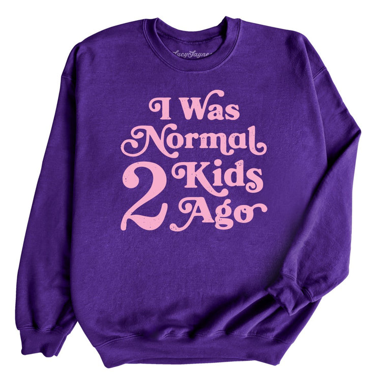 I Was Normal 2 Kids Ago Graphic Sweatshirt - Purple