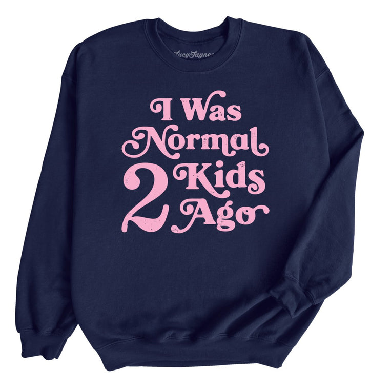 I Was Normal 2 Kids Ago Graphic Sweatshirt - Navy