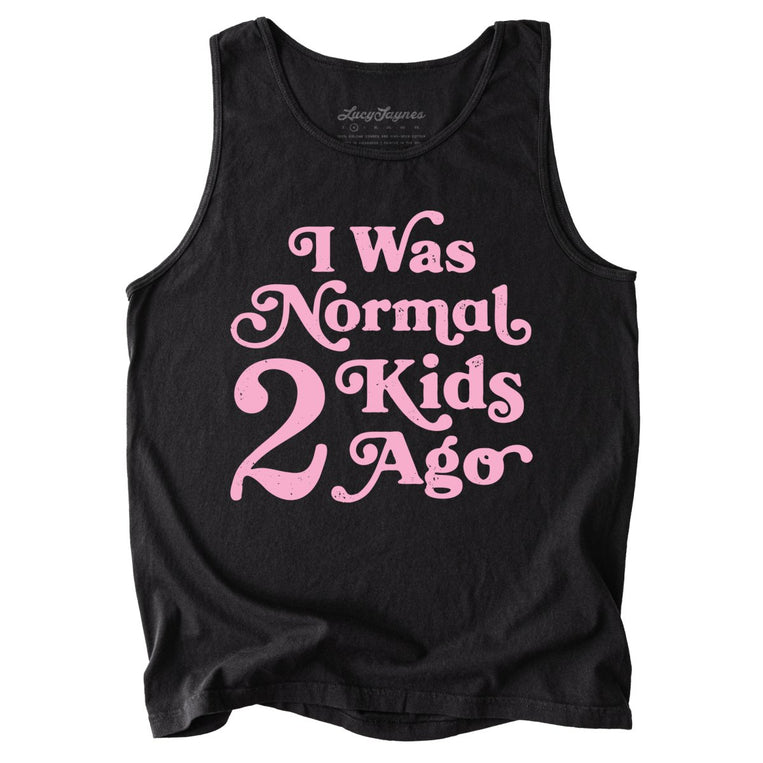 I Was Normal 2 Kids Ago Comfort Colors Graphic Tank Top - Black