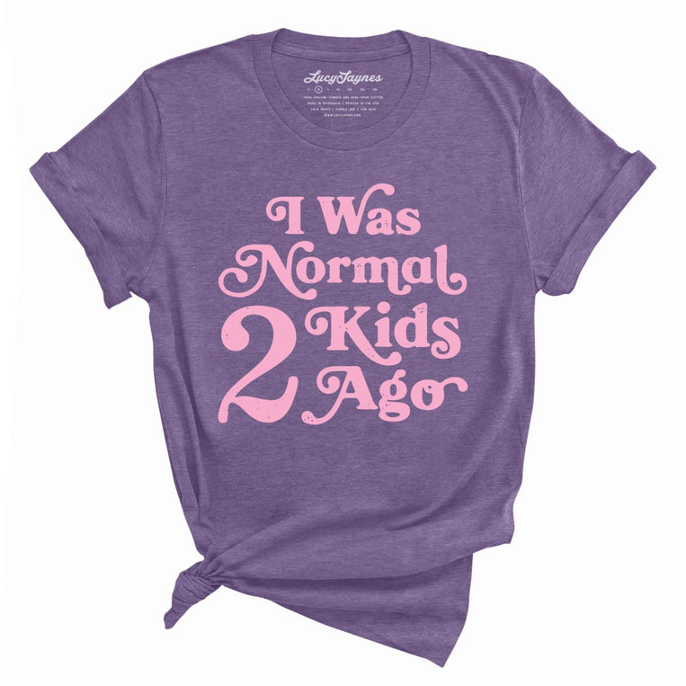 I Was Normal 2 Kids Ago Graphic Tee - Heather Purple