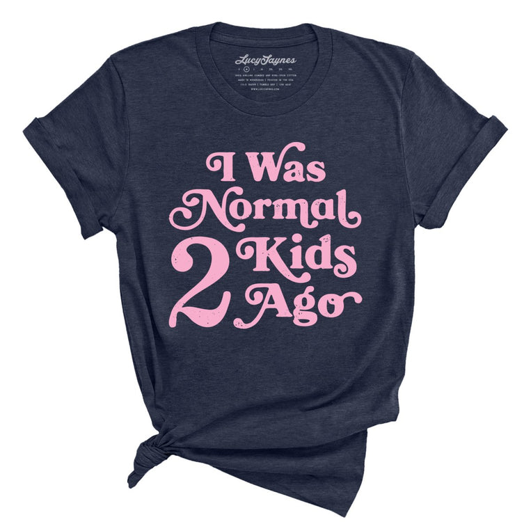 I Was Normal 2 Kids Ago Graphic Tee - Heather Midnight Navy