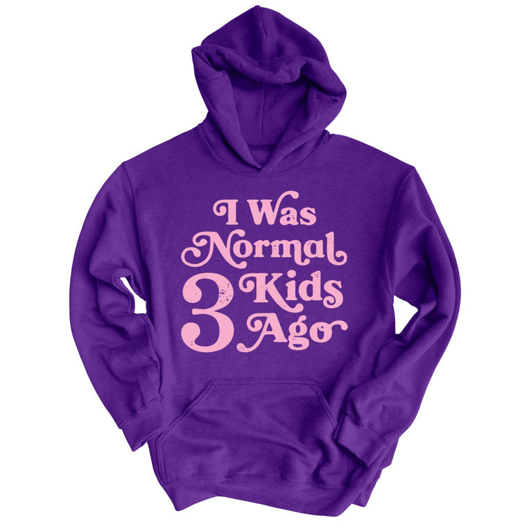 I Was Normal 3 Kids Ago Graphic Hoodie - Purple
