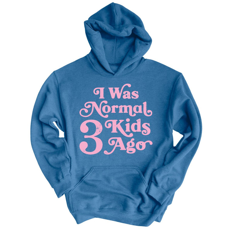 I Was Normal 3 Kids Ago Graphic Hoodie - Indigo Blue